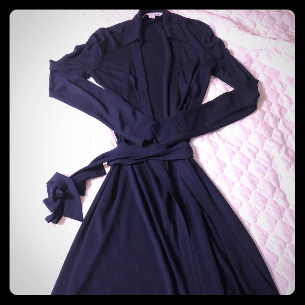 Diane von Furstenberg Navy Wrap Dress